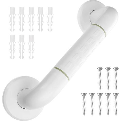 Maniglione di sicurezza per bagno da 30 cm con strisce riflettenti, maniglione per doccia, maniglione antiscivolo per doccia, maniglione di sicurezza, maniglione per bagno, maniglione per WC (1/5)