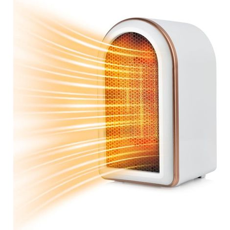 Chauffage d'espace électrique, Chauffage en céramique PTC 1200 W avec Thermostat, radiateurs soufflants pour la Maison à Faible consommation d'énergie, Protection Contre Le basculement,blanc (1/5)