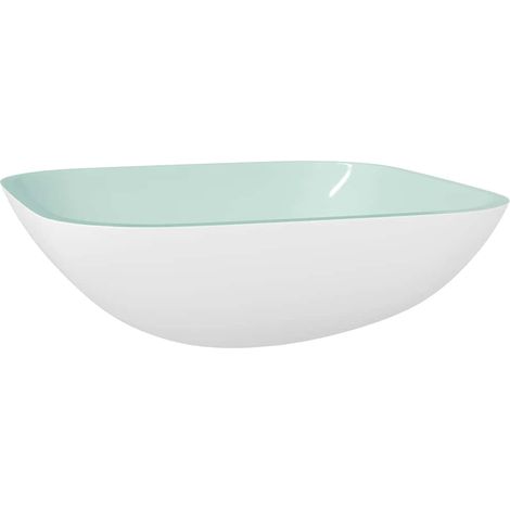 Maison Exclusive - Lavandino in Vetro 42x42x14 cm Bianco (1/5)
