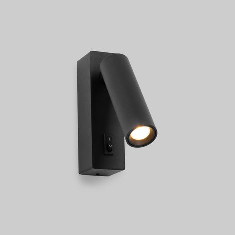 Barcelona Led – Applique murale LED 2W réglable – Puce CREE blanc chaud 3000K – Aluminium noir – Éclairage orientable pour tête de lit et bureau (1/5)