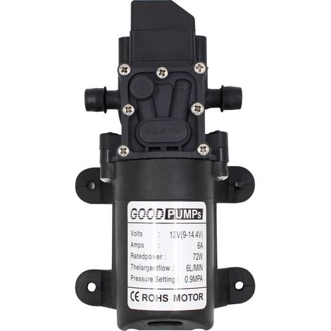Bomba de alta presión Tonchean de 12 V, 6 A y 72 W – Caudal: 6 l/min – Presión máxima: 7,0 kg – Resistente a la corrosión y a las vibraciones (1/4)
