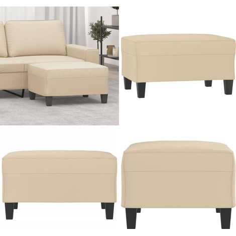 Repose-pied Crème 70x55x41 cm Tissu microfibre - Tabouret - Tissu microfibre (1/5)