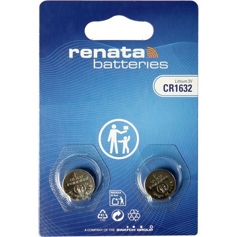 Renata Knopfzellenbox CR1632 3 V 2 St. 137 mAh Li-MnO2