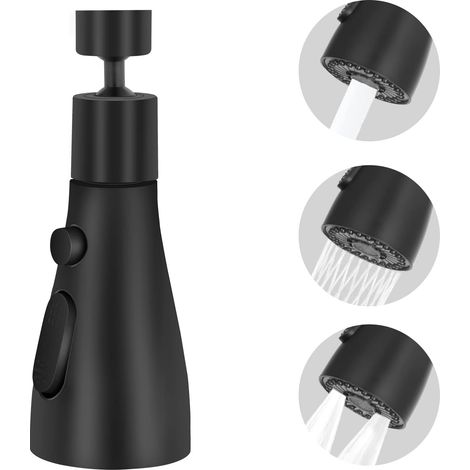 Embout Robinet Cuisine, 360° Rotatif Mousseur Douchette Evier Cuisine, 3 Modes Douchette Robinet Cuisine Aérateur Adaptateur, Pour FM22 Ext (1/5)