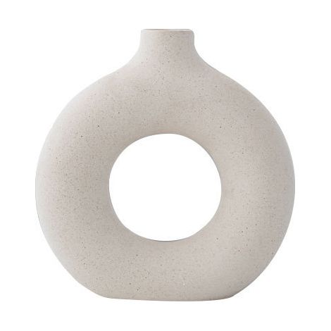 Vase créatif, décoration intérieure moderne, vase artisanal en céramique blanche orné de fleurs séchées, idéal pour la décoration de la maison ou du bureau. (1/3)