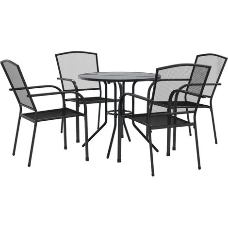 Maison Exclusive - Set Sedie Giardino Impilabili 5pz Antracite Acciaio Verniciato