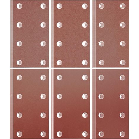 Feuilles abrasives 93 x 185 mm, 8 trous, grain 40 60 80 120 180 240, papier de verre carré auto-agrippant à 8 trous Accessoires Ponceuse excentrique Lot de 60 (1/5)