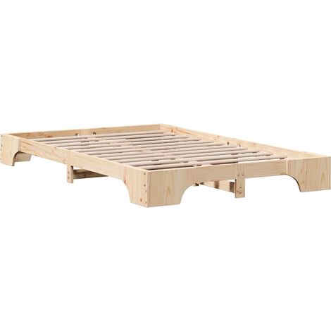 Lit double,Lit adulte,Cadre de lit Pin massif 135 x 190 cm Bois massif en pin CFW4363478 (1/5)