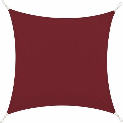Toile d'ombrage carrée en Polyester Rouge Bordeaux 2 x 2 m, avec Crochets en métal et Sac de Transport (1/3)