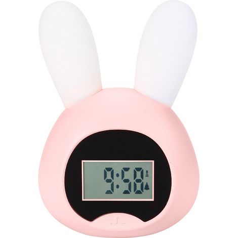 Réveil veilleuse rose, veilleuse lapin rose, réveil veilleuse (1/5)