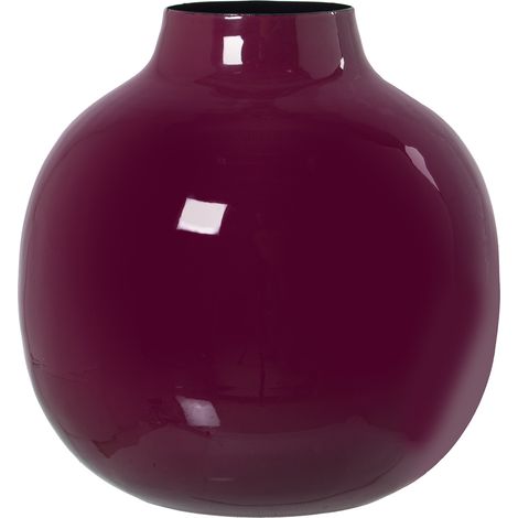 Vase Métal Émaillé Rose Foncé °21X21 Cm (1/5)