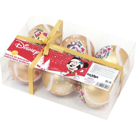 Lot de 6 Boules de Noël - Disney Minnie - Or - 8 cm (1/3)