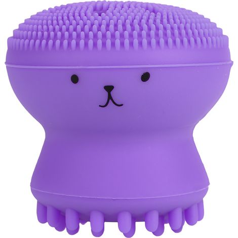 Nettoyant visage brosse exfoliante anti-gras massage pieuvre méduse outil lavage violet (1/5)