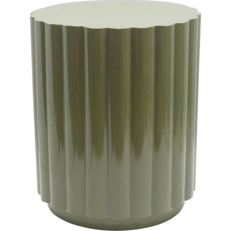 Table d'appoint ronde en métal ø38,5cm - Vert kaki - Louise (1/5)