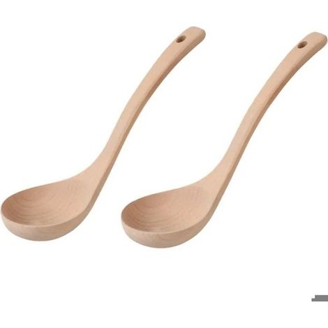 HOXILEELEOLouches À Soupe En Bois De Hêtre Courbé, 2 Pièces, Longue Manche Non Teint, 27 X 7,8 Cm, Couleur Bois Naturel Pour Cuisine (1/5)