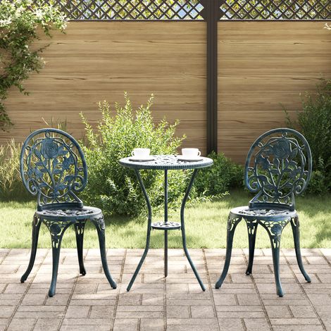 Garten Bistro Set 3 pcs Grün Aluminium vidaXL (1/5)