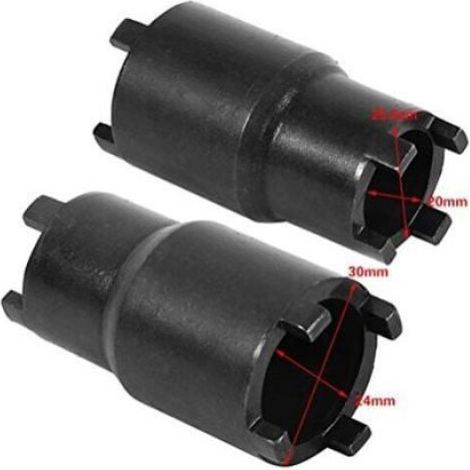 Douille Embrayage - 20 mm et 24 mm - Pour Retrait Écrou Blocage Moto - Clé Bipolaire à Créniaux - 1 Pièce (1/4)