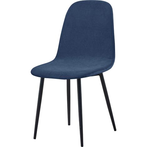 Housse de Chaise Scandinaves Lot de 4, Extensible Velours Bleu Marin Universelle (1/5)