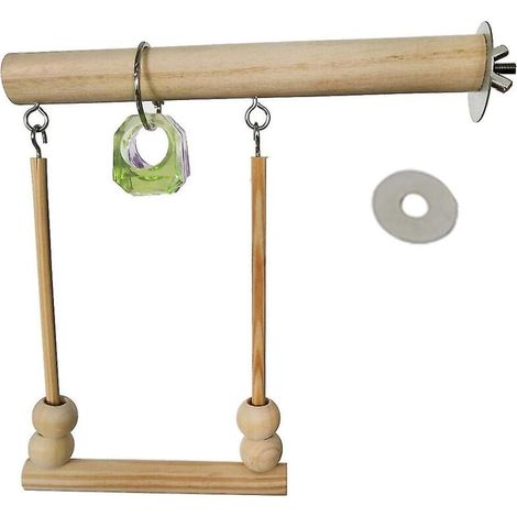 Balançoire pour oiseaux en bois, jouet à mâcher pour perroquet, pour petits oiseaux, facile à installer (1/2)
