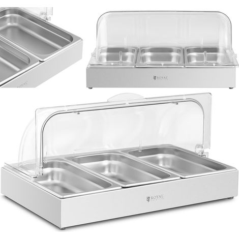 Frühstücksbuffet-Display mit Rolldeckel, 3 x GN 1/3, 3 x 2,6 l (1/5)