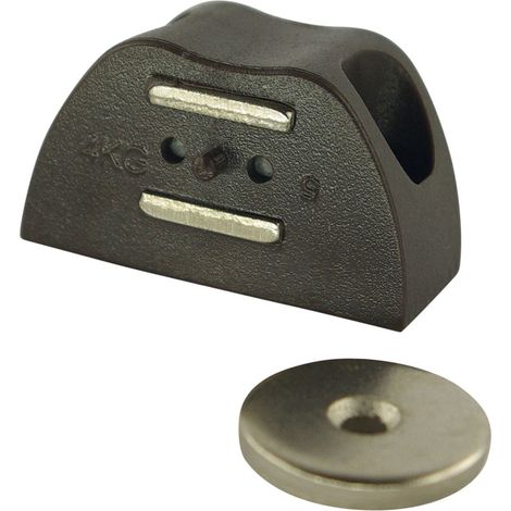 FA Magnetschnapper +Gegenstück rund mit einem Schraubloch, HK 4kg, KS braun (1/2)