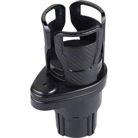 Porte-Gobelet de Voiture 2 en 1,Porte Boisson,Support Réglable pour Voiture,Rotation à 360 degrés,Porte gobelet voiture pour la plupart des voitures- Noir (1/4)