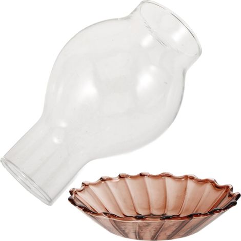 Bougeoir Tube Verre Abat-Jour Transparent pour Bougie Base Solide Décoration Intérieure (1/5)