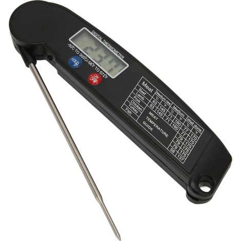 Thermomètre à viande multifonction à lecture instantanée, thermomètre numérique pour barbecue, pour la cuisine et les grillades, noir (1/5)