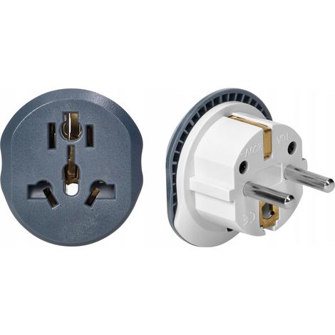 Adaptateur de voyage TA-5 - Blanc-graphite - Compact - Usage universel - Idéal pour l'Europe (1/5)
