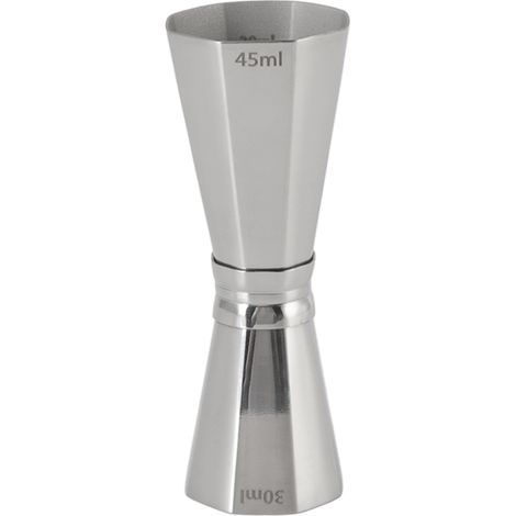 Doppelter achteckiger Messbecher aus Edelstahl 304 mit Graduierung, Messwerkzeug für Cocktails, ideal für Barkeeper. (1/5)