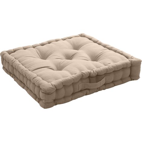 Coussin de Sol Uni "Panama" 50x50cm Naturel
