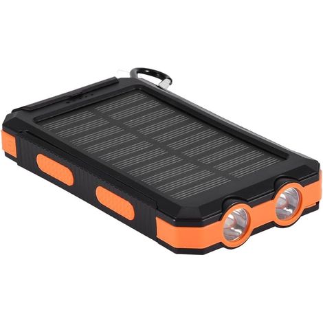 Kit Batterie SUNGOOYUE 10000mAh, schnelles Ladegerät, tragbarer USB-Anschluss, IP6, Camping, Reisen und Randonnée (Schwarz und Orange) (1/5)