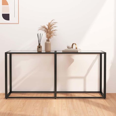 Table console-Table d'entrée Transparent 160x35x75,5 cm Verre trempé 597543 (1/5)