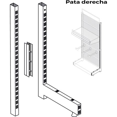 Poteau Droit Module Edm Support Vertical Pour Module 00030 - Edm