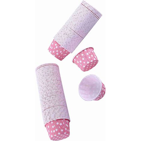 100 Stück Papier-Kuchenförmchen, Cupcake-Förmchen, Muffinförmchen für Partys, Hochzeiten, Rosa (1/5)