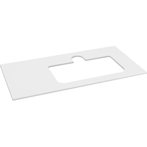 BRAHEA Plan de travail Rockstone, trou pour lavabo, 101x51,5cm (20+80cm), droite, blanc mat