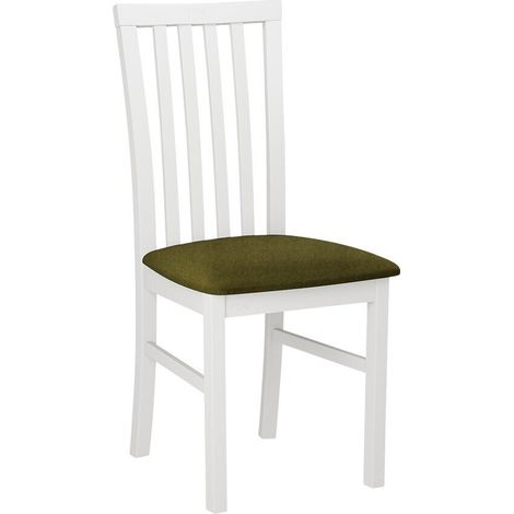 Silla Victorville 155, Blanco, 93x43x40cm, Tapiz, De madera, Madera, Muebles ya montados (1/4)