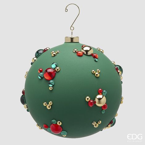 EDG Enzo De Gasperi Palla di Natale con Bolle Ø15 cm Verde – Addobbo per Albero di Natale (1/2)