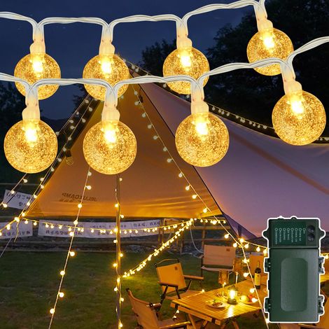 Guirlande lumineuse d'extérieur à piles - 12 m - 100 LED - Avec minuterie - Étanche IP65 - Guirlande lumineuse d'extérieur pour Noël, jardin, fête (1/5)