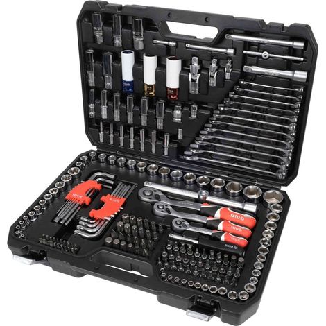 Yato YT-38850 Set di chiavi a rachetta, 128 pezzi nero (1/5)