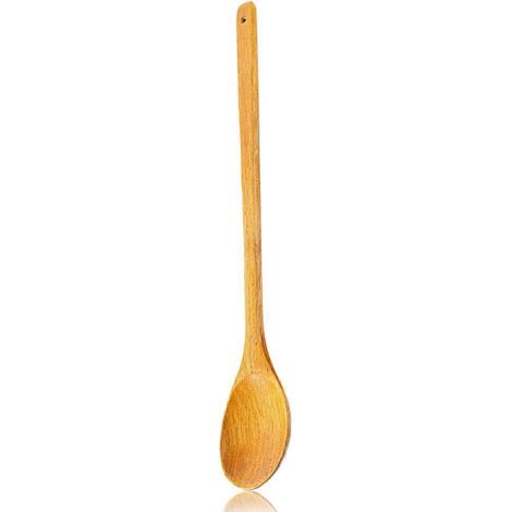 Cuillère à mélanger en bois, longue cuillère en bois, cuillère en bois à long manche pour cuisiner et remuer - Style 2 (1/5)