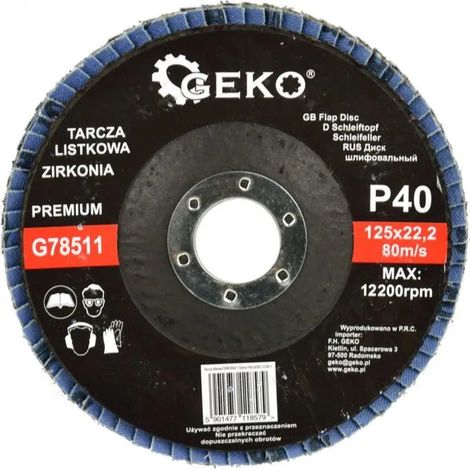 Disco lamellare "zirconio" 125mm P40 geko premium (10/200) (1/3)