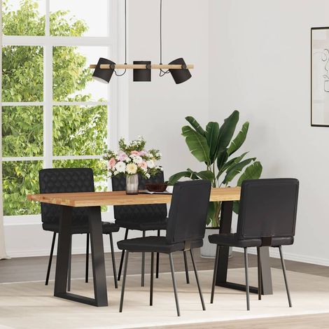 Lot de 4 Chaises à manger,Chaise de cuisine noir similicuir CFW78228 (1/5)