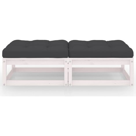 Maison Exclusive - Garten-Fußhocker mit Kissen 2 Stk. Massivholz