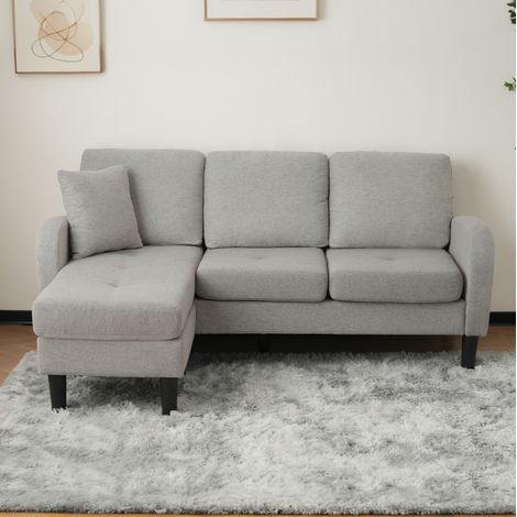 Sofa Ecksofa modular 166x118x77 cm grau OKMYHOME (1/5)
