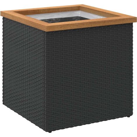 Maison Exclusive - Fioriera Nera 40x40x40 cm in Polyrattan (1/5)