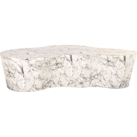 Table basse élégante effet marbre blanc - Blanc marbré élégant (1/3)