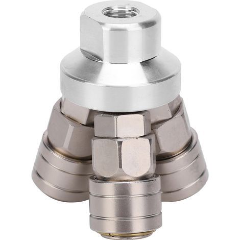 Raccord Rapide Pneumatique 3 Voies Femelle Chromé G1/4 Type C SMV (1/5)