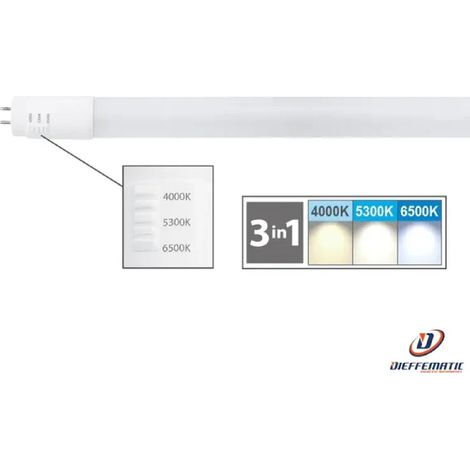Neon lineare in vetro a led cambia tono "NEOS" con diffusore opalino interno -10W = 76W - mm 600 x Ø 26 (1/2)