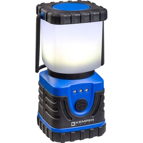 Kemper Lampada da Campeggio IP54 A Led A Batteria Con Luce Bianca e Rossa.